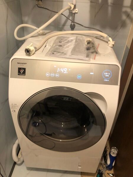 未使用に近い シャープES-K10B-WL ドラム式洗濯乾燥機 洗濯10k 乾燥6k 清掃済み 動作保証