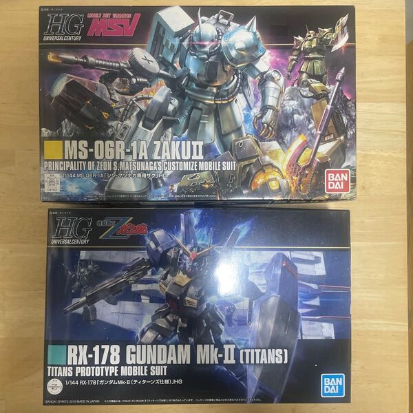 【2個セット】MS-06R-1A ZAKUⅡ (シン・マツナガザク専用ザク)&RX-178 GUNDAM MK-Ⅱ(TITANS)