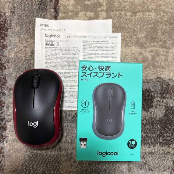 新品・未開封★logicool ワイヤレスマウス M185RD 赤