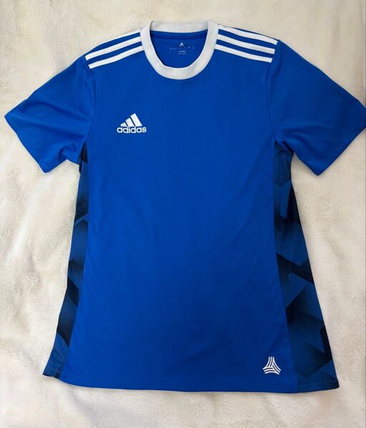 adidas サッカーシャツ トレーニングウェア Tシャツ ブルー Mサイズ