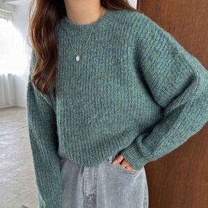 andMe ミックスカラーニット