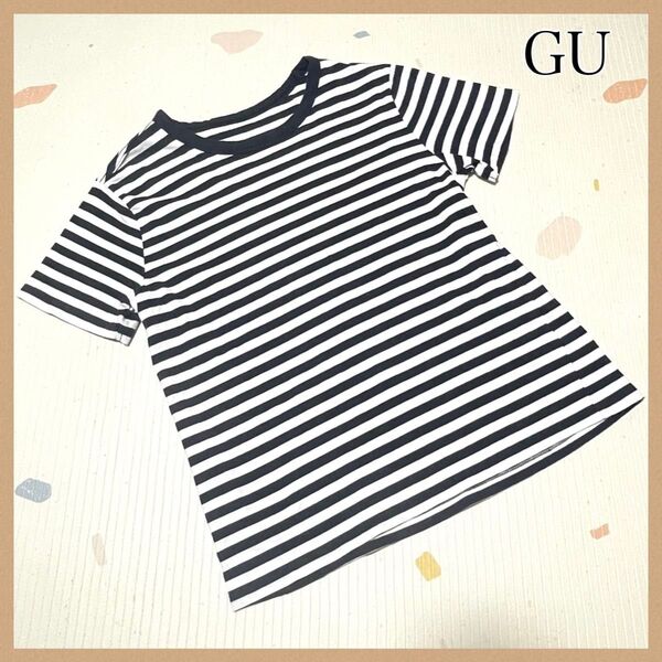 GU ジーユー 半袖 Tシャツ M レディース ボーダー 綿 トップス