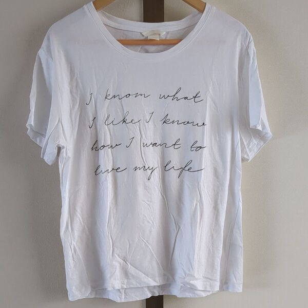 H&M ロゴTシャツ ホワイト Lサイズ 安室奈美恵さんコラボ
