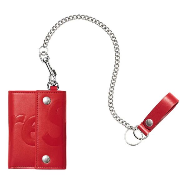 Supreme Leather Chain Wallet 財布 RED