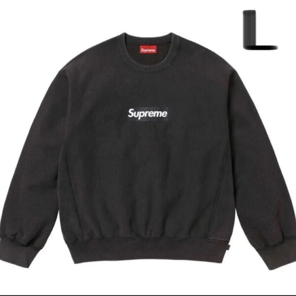 L. Supreme Washed Box Logo Crewneck boxlogo クルーネック Black