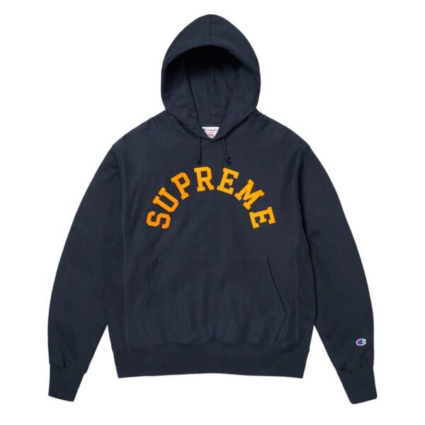 L. Supreme Champion Hooded Sweatshirt パーカー Navy ネイビー