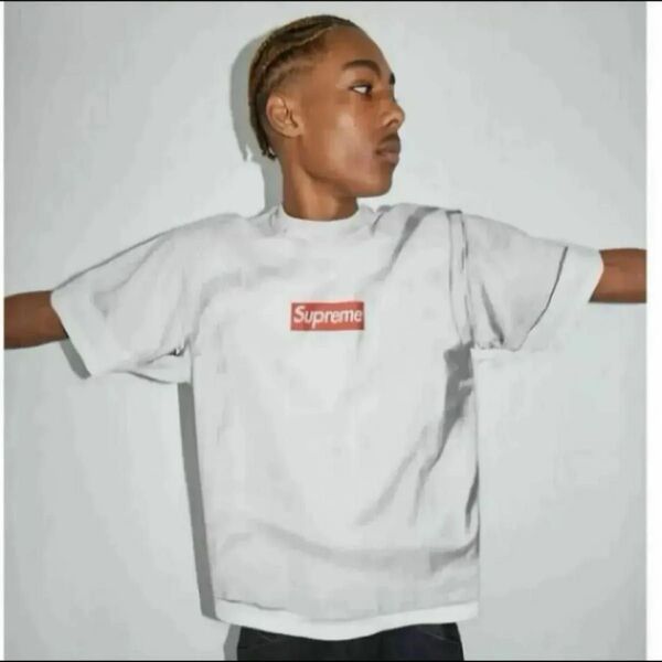 S. Supreme x MM6 Maison Margiela Box Logo Tee "White" マルジェラ Tシャツ