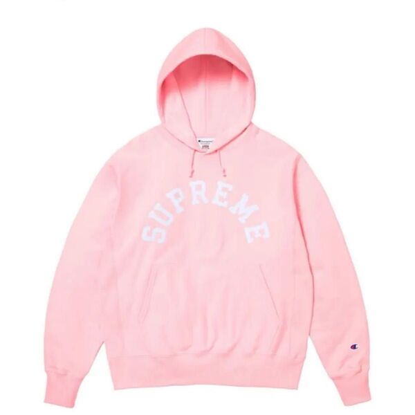 L. Supreme Champion Hooded Sweatshirt チャンピオン パーカー pink ピンク