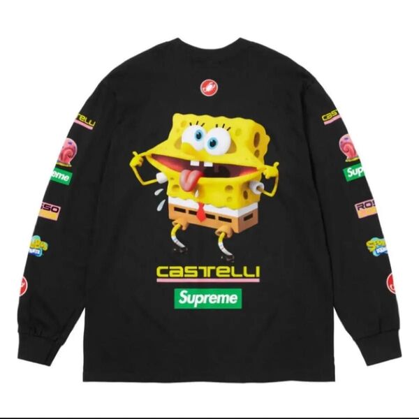 S. Supreme x SpongeBob Castelli Racing L/S Tee "Black" ロングTシャツ