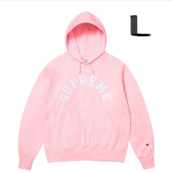 L. 25SSSupreme Champion Hooded Sweatshirt チャンピオン コラボパーカー pink