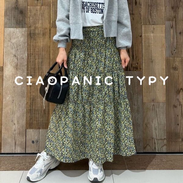 今期 CIAOPANIC TYPYチャオパニックティピー 無地花柄アソートシャーリングスカート