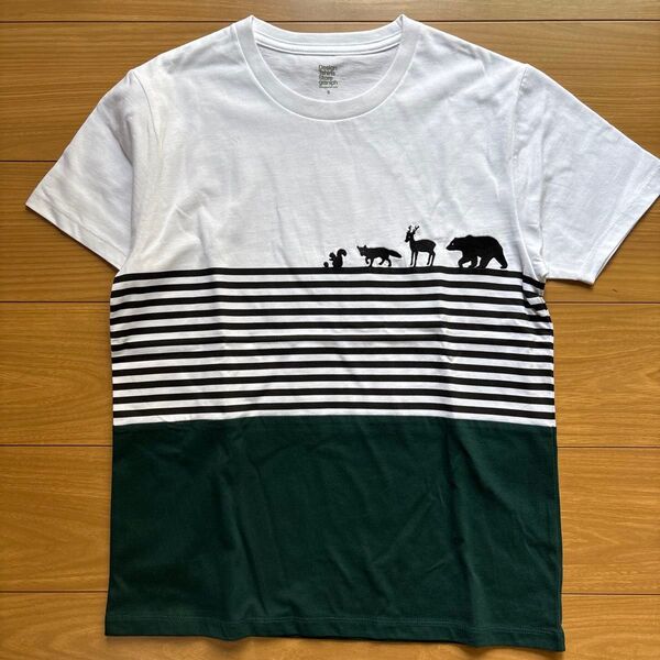 グラニフ アニマル ボーダー tシャツ バイカラー アニマルシルエット 動物