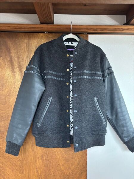 swagger スワッガー スタッズスタジャン ウールレザー