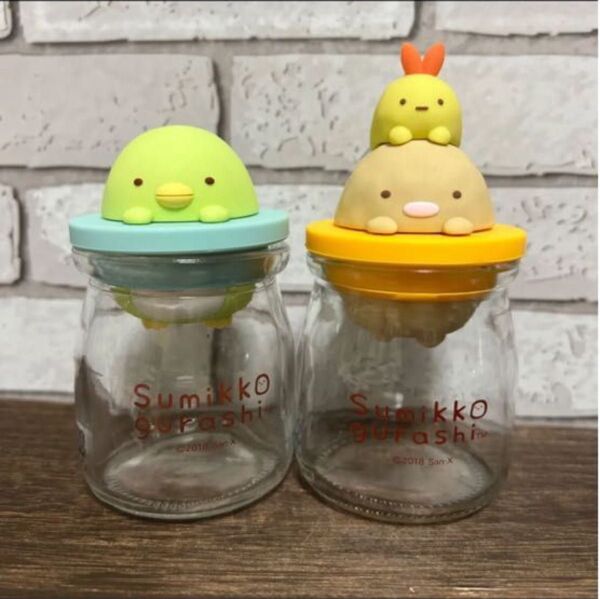 すみっコぐらし キャンディボトル えびふらいのしっぽ とんかつ 2点セット ガラス瓶 小物入れ