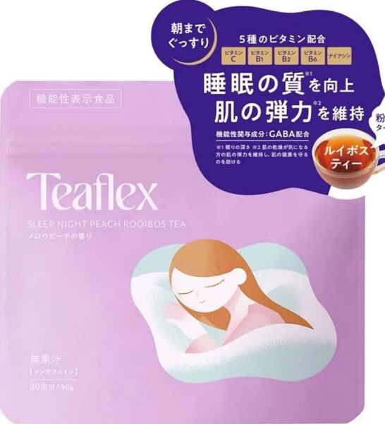 ティーフレックス Teaflex スリープナイトピーチルイボスティー ノンカフェイン90g