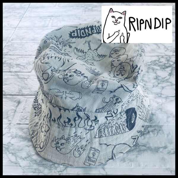 RIPNDIP バケットハット ホワイトカラー 目立った汚れ汚れなし 男女兼用可能