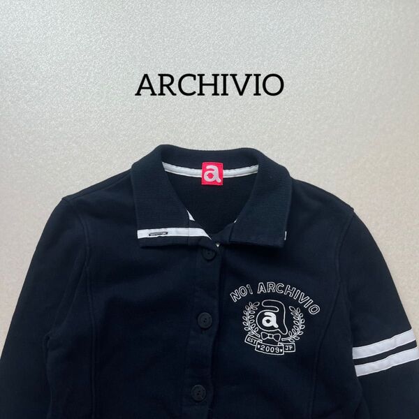アルチビオ ARCHIVIO コットンジャケット ロゴ ライン ネイビー ゴルフ フリーサイズ