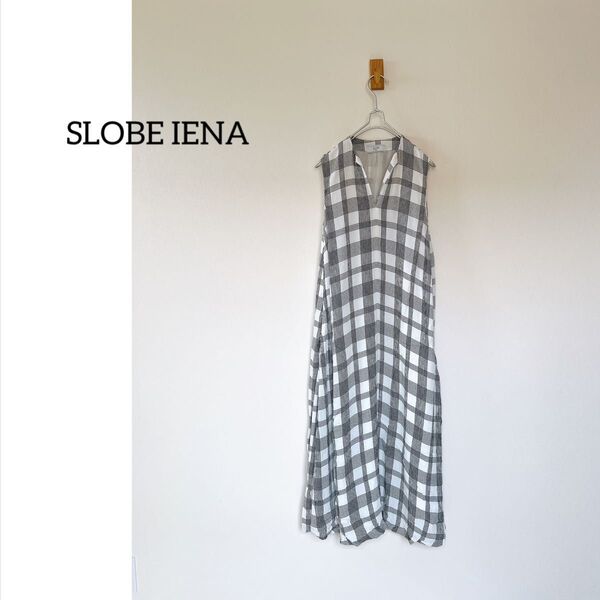 美品 SLOBE IENA スローブイエナ ロングワンピース スリットネック ノースリーブ