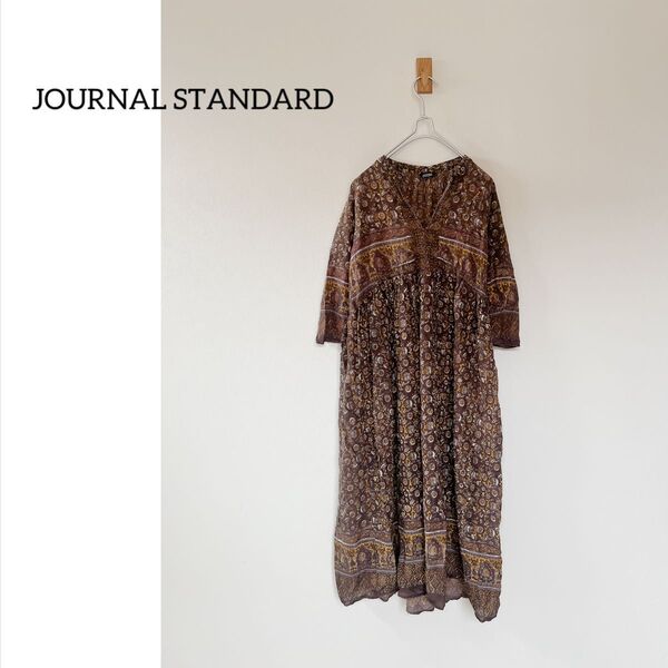 JOURNAL STANDARD エスニックロングワンピース マキシ丈 インド綿 ジャーナルスタンダード