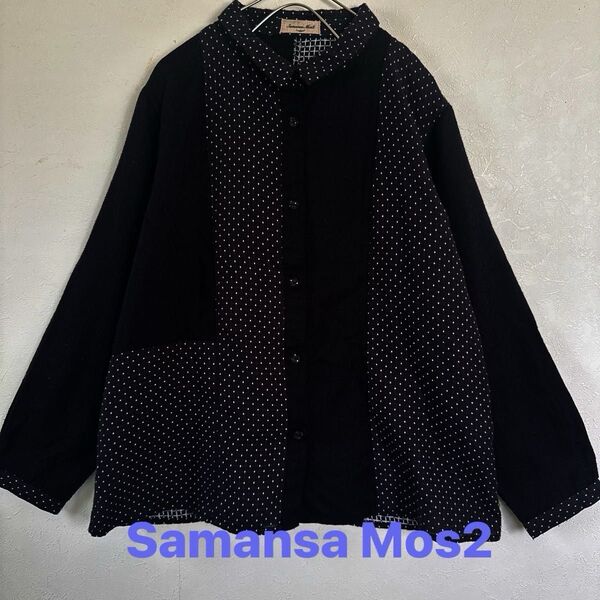 サマンサモスモス Samansa Mos2 トップス ブラウス シャツ ブラック ドット