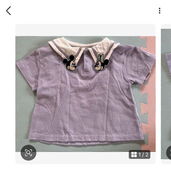 しまむら リトシー ディズニー ミッキーミニーセーラーTシャツ パープル80