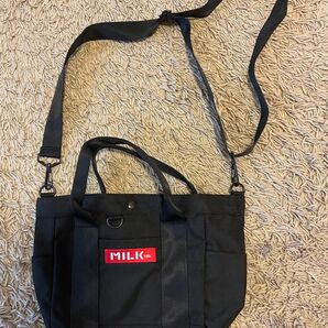 MILK FED. トートバッグ 2way ショルダーバッグ ブラック