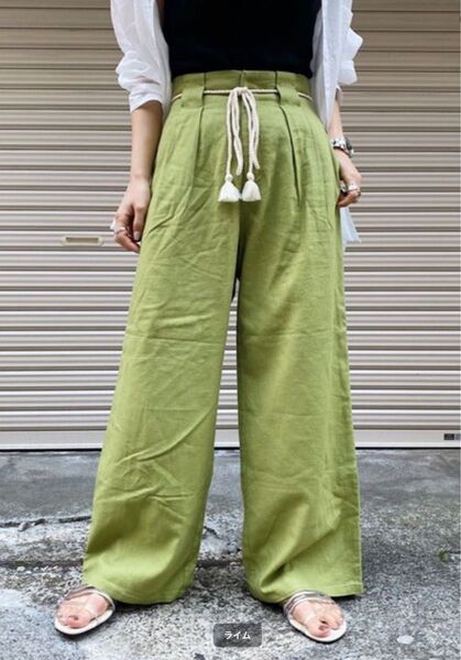 PAGEBOY ページボーイ リネン レーヨン ロープベルト パンツ