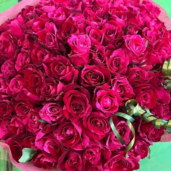 *赤バラの花束* 30㎝ 100本 ラッピング込 還暦・プロポーズ・誕生日など 産地直送!鮮度抜群,赤薔薇 花束