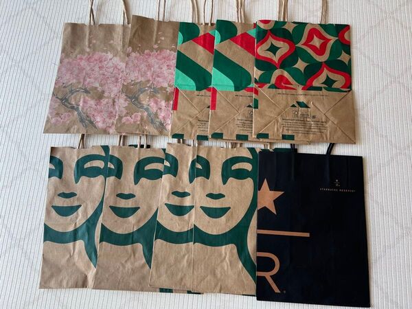 スターバックスコーヒー スタバショップ袋 紙袋10枚 スタバ ショッパー