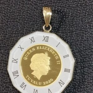 ツバル エリザベス2世 2020年 1/25oz コイン ペンダントトップ K18