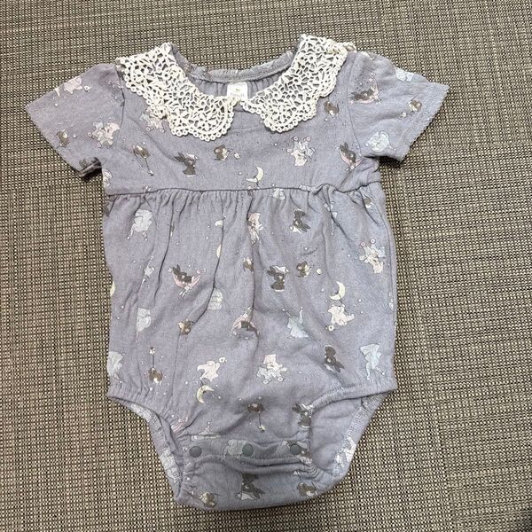 ベビー服 ロンパース レース襟 バースデイ cottoli 女の子 80cm