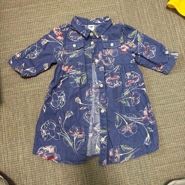 OLD NAVY ベビー服 花柄 ワンピース 18-24month 70 80 シャツ 羽織 7部丈 5部丈