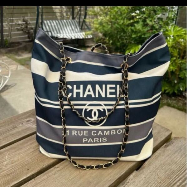 新品 CHANEL シャネル トートバッグ エコバッグ プラチェーン ノベルティ ラスト