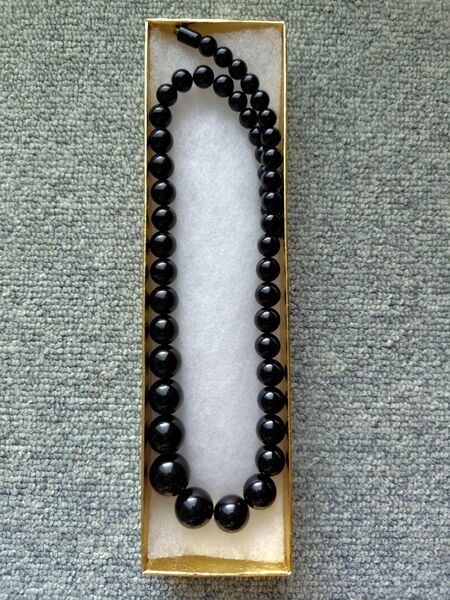 貴重 黒珊瑚 天然石 ネックレス アクセサリー 全長約45.5cm ブラックコーラル BLACKCORAL 長寿厄除け魔除け 宝石