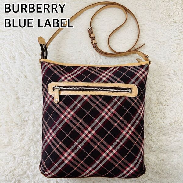 BURBERRY BLUE LABEL バーバリーブルーレーベル ショルダーバッグ バック ノバチェック ナイロン レザー
