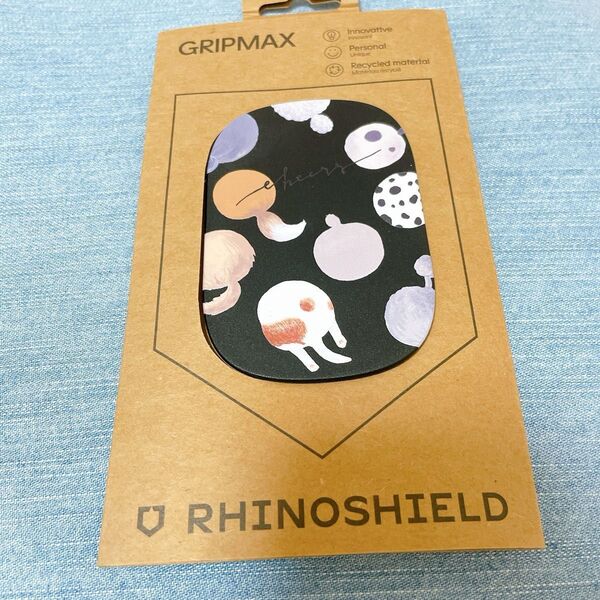RHINOSHIELD GRIPMAX スマホリング 両面テープ式 スタンド機能 落下防止 薄型 取り外し可能 犬