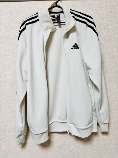 adidas ジャージ 白 黒ライン メンズ Mサイズ