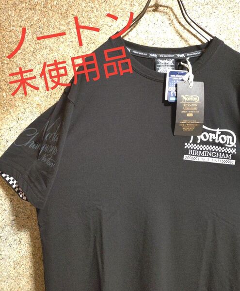 【美品・未使用品】ノートン Tシャツ 刺繍ロゴ デカロゴ Lサイズ