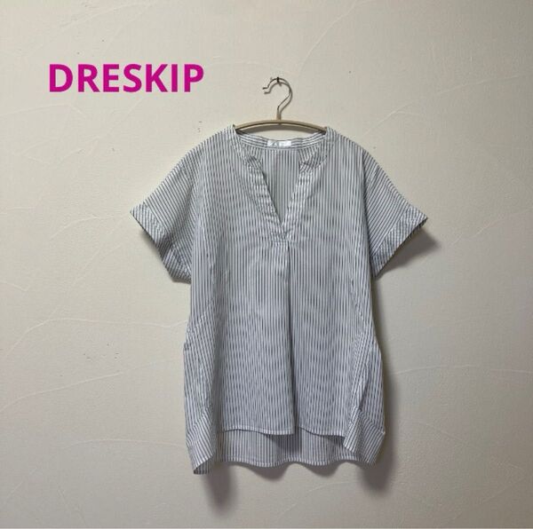 DRESKIP(ドレスキップ) スキッパー ドルマルシャツ ブラウス ストライプ
