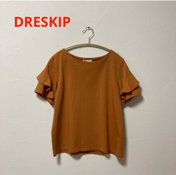 DRESKIP(ドレスキップ) 袖フリルトップス・オレンジ