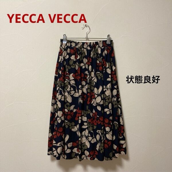 YECCA VECCA(イェッカ ヴェッカ) オリエンタル フラワー柄 ミディスカート