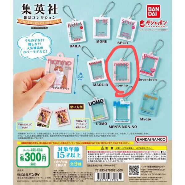 集英社雑誌コレクション ガチャガチャ バンダイ だれでもなりきりアクリルチャーム