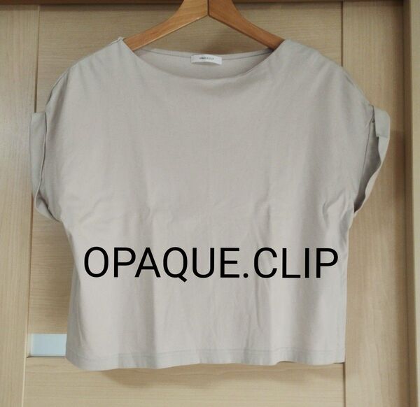 OPAQUE.CLIP トップス カットソー Tシャツ ベージュ オペークドットクリップ ボートネック ドルマンスリーブ