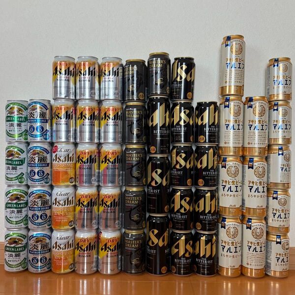 ビール等53本 アサヒ サントリー マルエフ スーパードライ 生ジョッキ缶 ビタリスト プレモル 発泡酒 まとめ売り