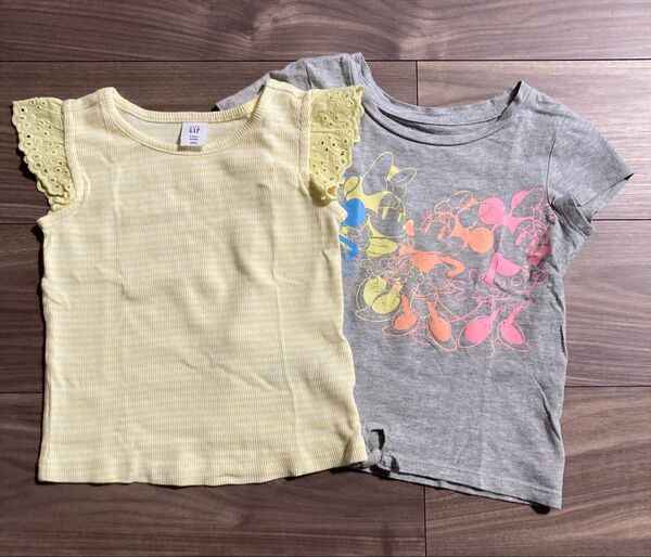 baby Gap ベビーギャップ レース袖カットソー 95㎝ 半袖Tシャツ 100㎝ 2枚セット