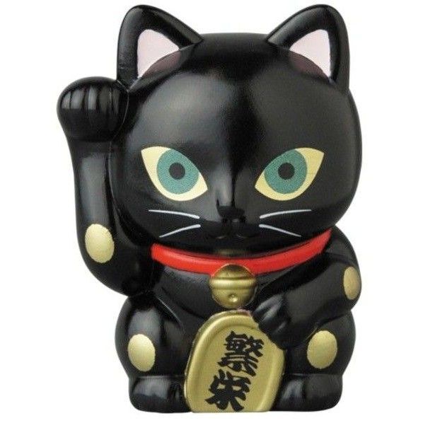メディコム・トイ 招き猫 福猫 フィギュア VAG ガチャポス ソフビ アートトイ 黒猫 置物 インテリア ガチャ レトロ 縁起物