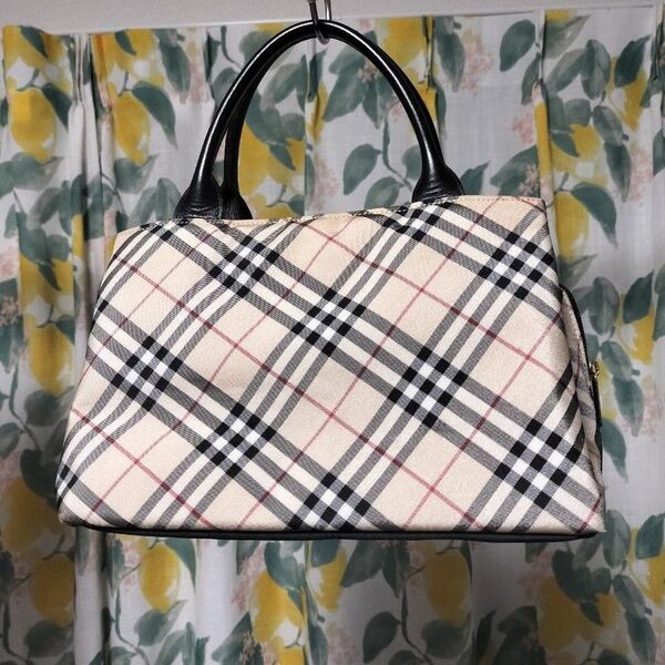 BURBERRY BLUE LABEL バーバリーブルーレーベル ハンドバッグ レザー ナイロン ノバチェック チェック柄