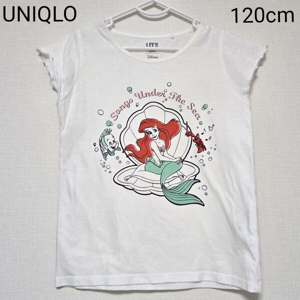 子供服 キッズ UNIQLO 半袖Tシャツ アリエル 120cm カットソー ディズニープリンセス リトル・マーメイド 女の子