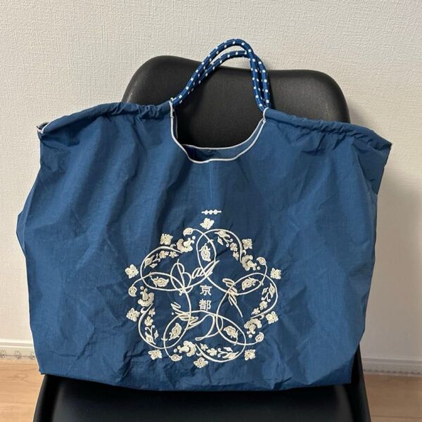 刺繍エコバッグ トートバッグ 京都 ショルダー紐付き 大容量 Ball Chain