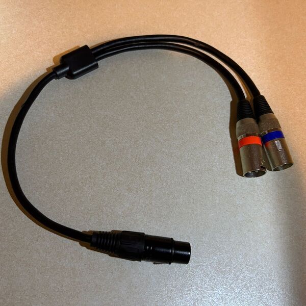 【完動品・中古】メーカー不明 XLR 5pin → XLR 3pin ケーブル フォノケーブル?